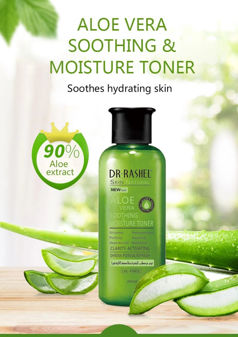 Dr.Rashel Aloe Vera soothing & moisture toner bottle with 90% aloe icon