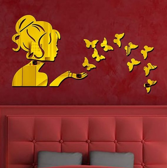 3D Acrylic Angel Fairy with Butterfly Decorative Mirror for Wall || UAEdealz