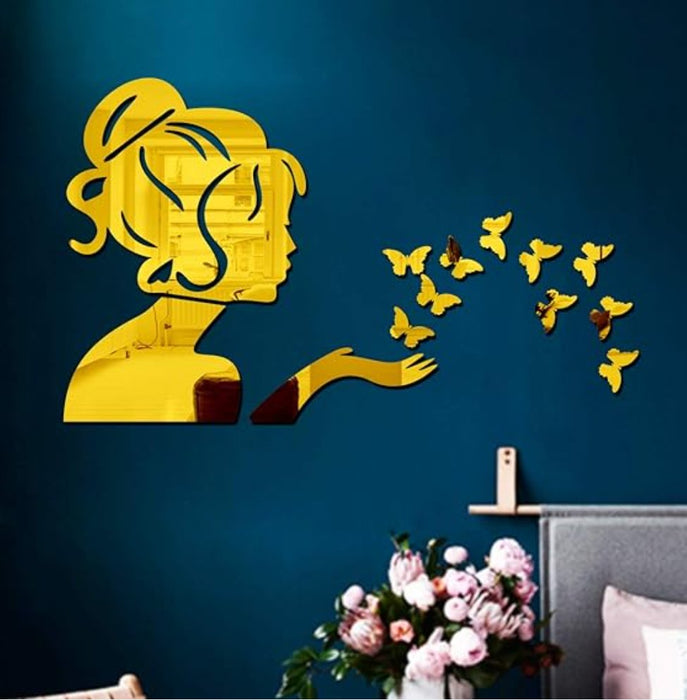 3D Acrylic Angel Fairy with Butterfly Decorative Mirror for Wall || UAEdealz