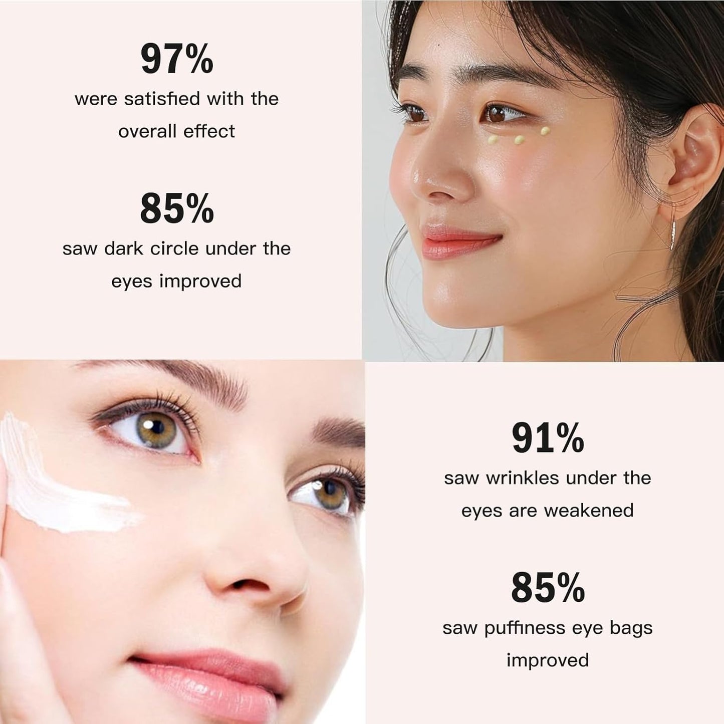 Retinol eye balm applied under-eye on a model for brighter, smoother eye area