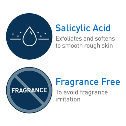 Fragrance-free and salicylic acid icons for smoothing rough skin