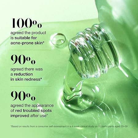 Anua 10+ serum bottles with green gel splash, close-up on silver caps