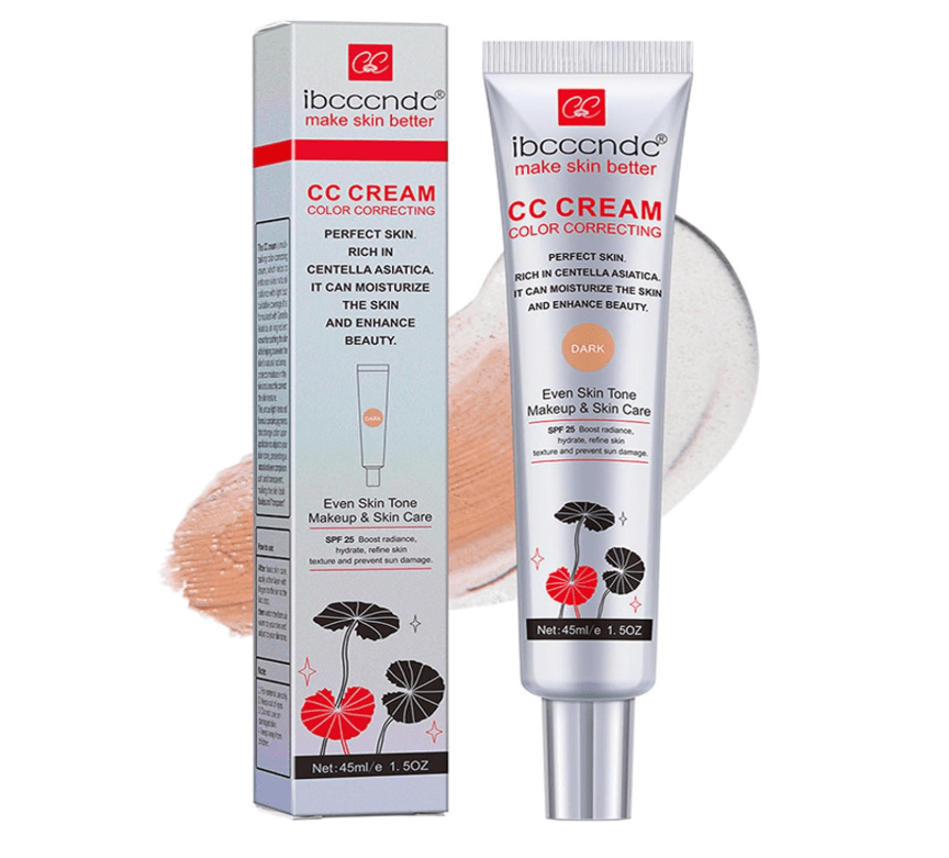 Dark CC cream tube and box, SPF-25 color correcting skin care