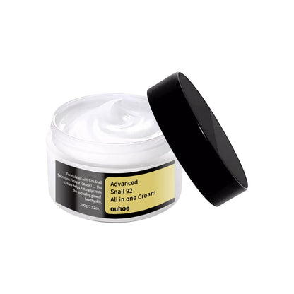 Advanced snail 92 all-in-one cream jar with black lid