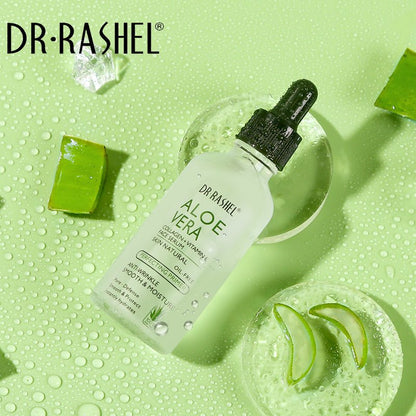 Dr.Rashel Aloe Vera face serum dropper bottle with aloe pieces