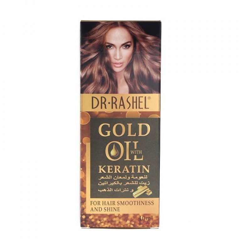 Dr Rashel Gold Oil with Keratin box for hair smoothness and shine, 40 ml.