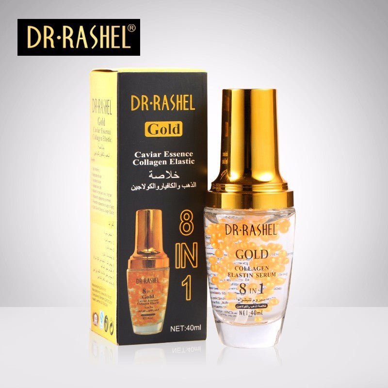 Dr Rashel Gold collagen elastic serum bottle and box, 40 ml