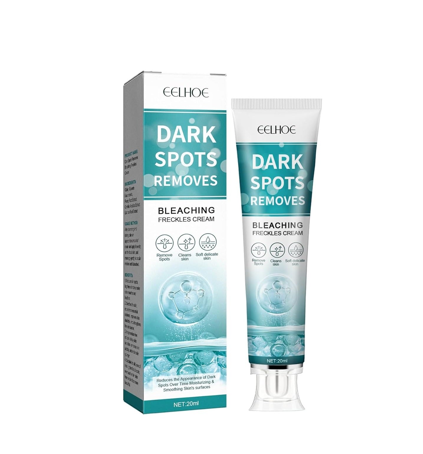EELHOE dark spots removal cream box and white tube, 20 ml