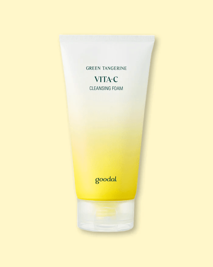 Goodal Green Tangerine Vita-C Cleansing Foam tube with white cap