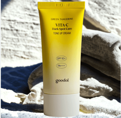 Goodal Green Tangerine Vita-C Dark Spot Care Tone Up Cream SPF tube