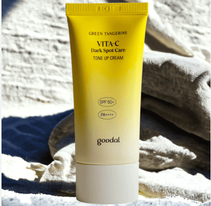 Goodal Green Tangerine Vita-C Dark Spot Care Tone Up Cream SPF tube