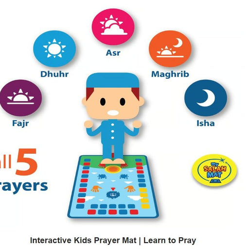 Electronic Kids Educational Prayer Mat for Muslim Children – Interactive Islamic Learning Prayer Rug with Sound, Touch Buttons & Step-by-Step Salah Guide – Islamic Namaz Prayer Mat for Boys & Girls, Quran Duas & Learning Mat for Kids || UAEdealz