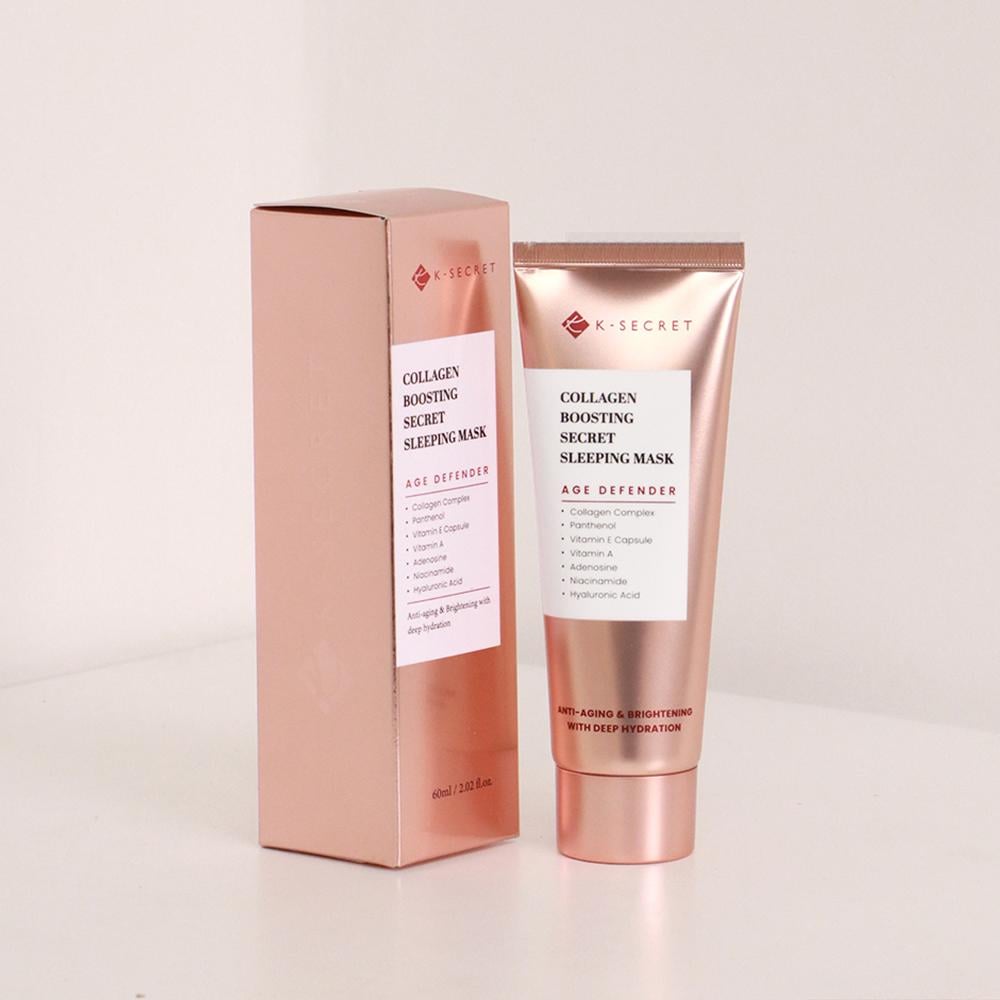 Collagen boosting sleeping mask tube with K-SECRET rose box, 60 ml