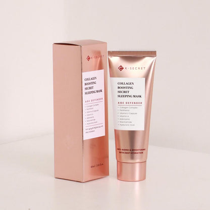 Collagen boosting sleeping mask tube with K-SECRET rose box, 60 ml
