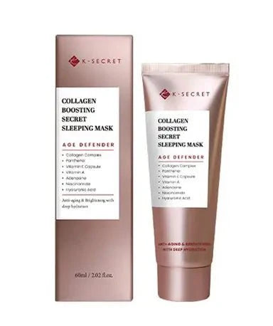 Collagen sleeping mask gift set: K-SECRET box and rose tube, 60 ml