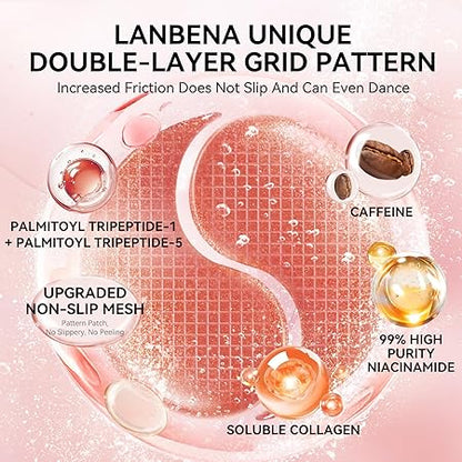 LANBENA double-layer grip eye patch with non-slip mesh texture, pink gel