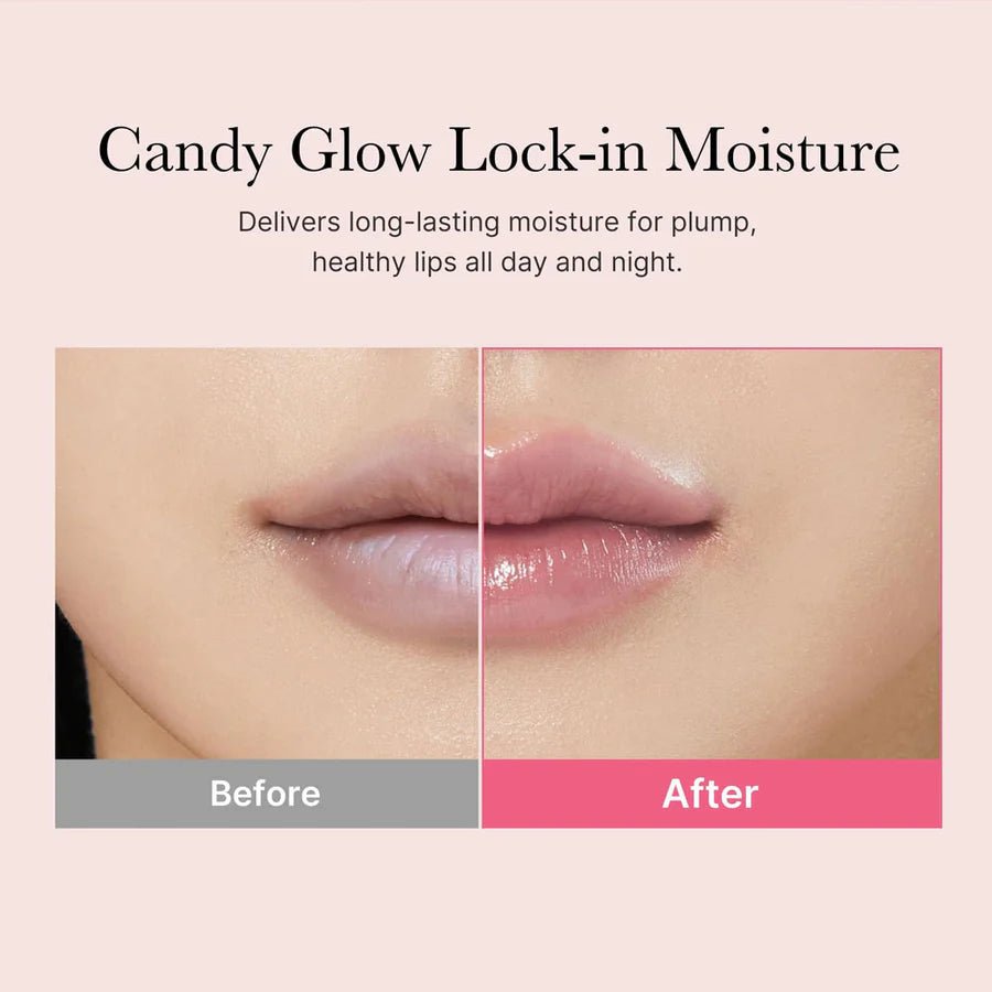Moisturized lips with before-and-after shine from lip sleeping balm