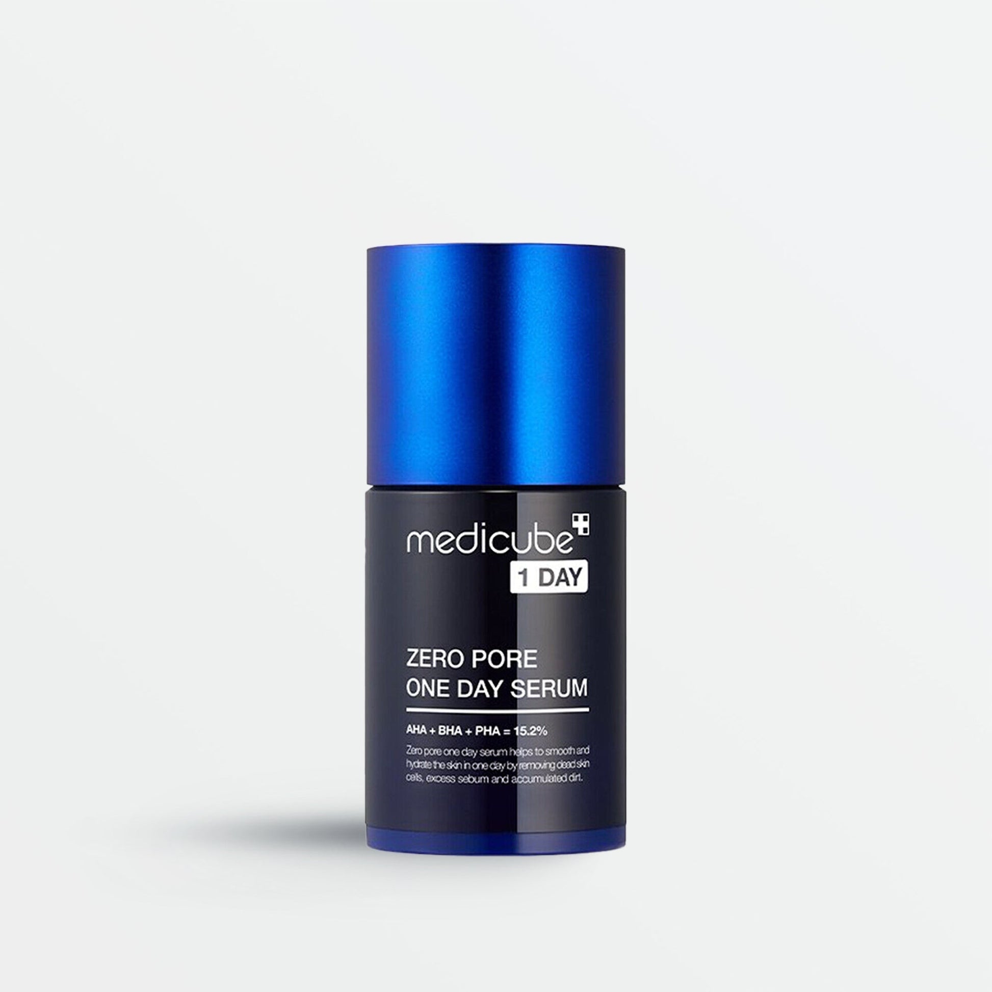 Medicube Zero Pore One Day Serum bottle with blue cap and black label