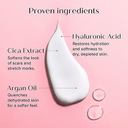 Body cream ingredient graphic with white cream drop illustration