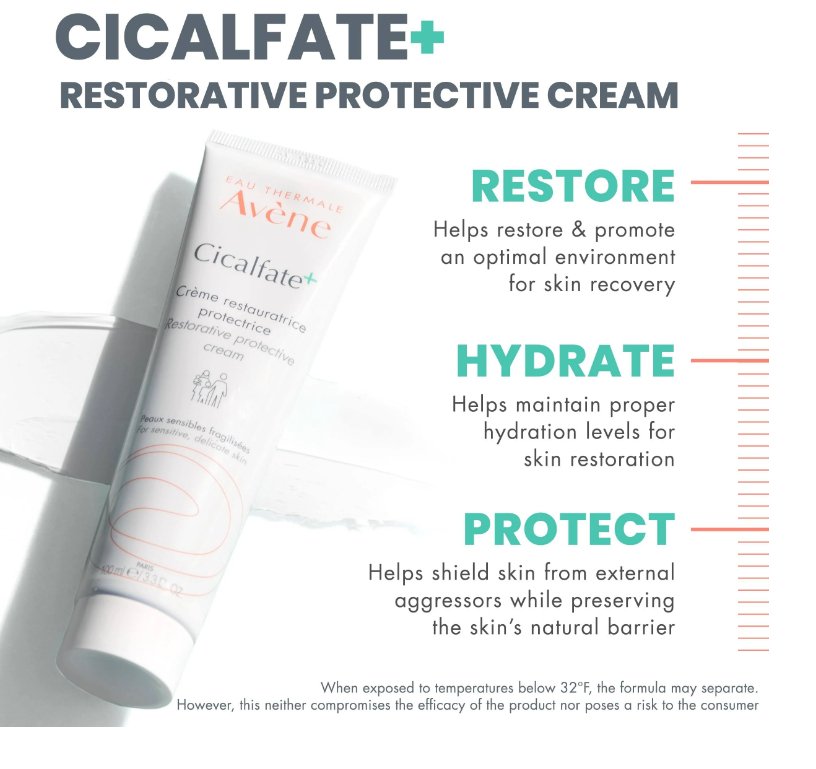 Cicalfate+ protective cream tube with restore hydrate protect feature text