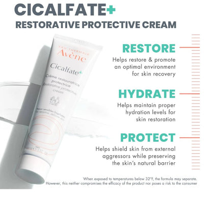 Cicalfate+ protective cream tube with restore hydrate protect feature text