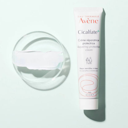 Cicalfate+ protective repair cream tube with clear bowl of cream