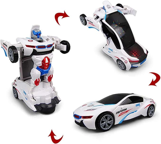 Robot Deform Car For Kids, Bump & Go Action 2 in 1 Robot Car Toy With 3D Lights and Music Transform Car Toy, Battery Operated || UAEdealz