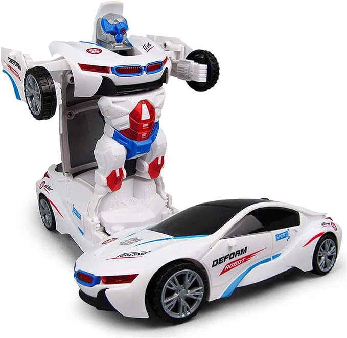 Robot Deform Car For Kids, Bump & Go Action 2 in 1 Robot Car Toy With 3D Lights and Music Transform Car Toy, Battery Operated || UAEdealz
