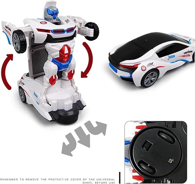 Robot Deform Car For Kids, Bump & Go Action 2 in 1 Robot Car Toy With 3D Lights and Music Transform Car Toy, Battery Operated || UAEdealz