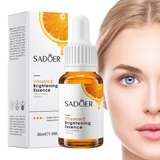 Vitamin C brightening essence bottle with dropper and box, 30 ml