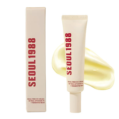 Eye cream tube and rectangular box packaging, cream body with red branding