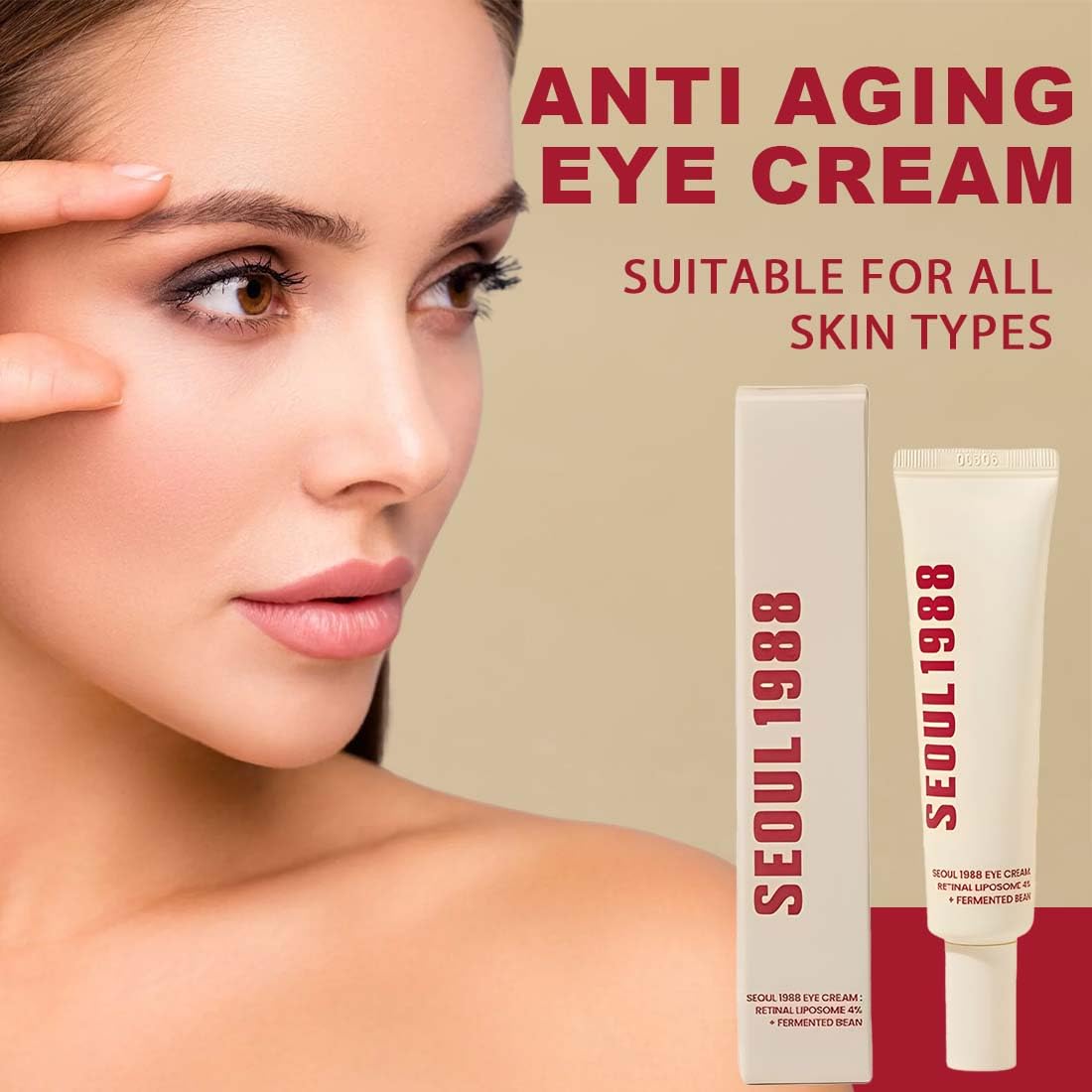 Anti-aging eye cream set with two tubes and a matching rectangular box