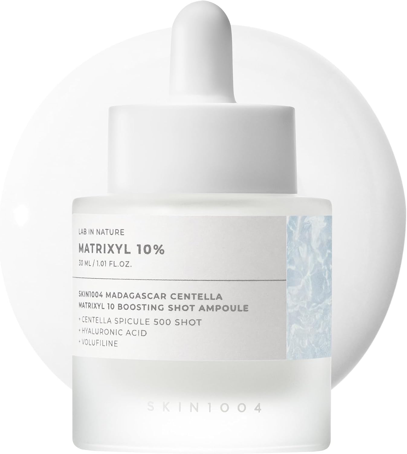 Skin1004 Matrixyl 10% boosting shot ampoule with white dropper cap, front label visible