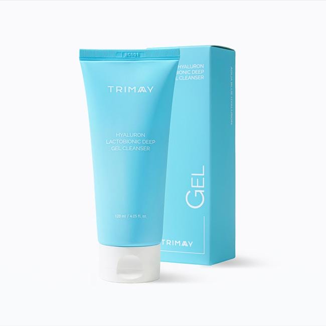 Aqua Hyaluron gel cleanser tube and blue box, “Gel” branding