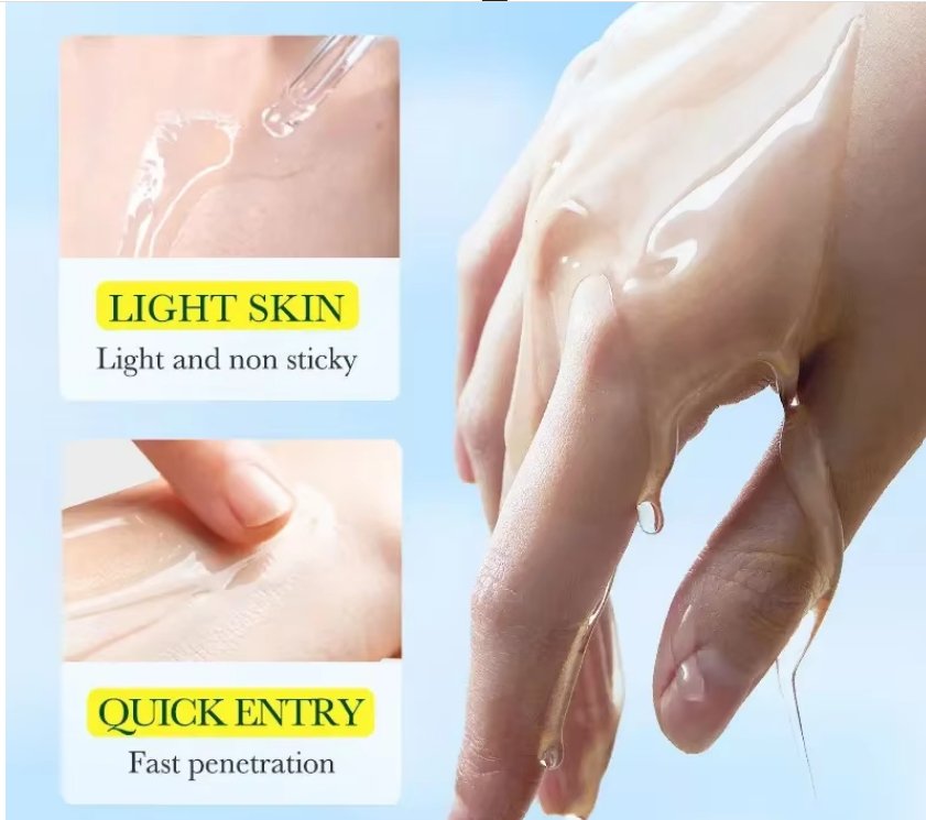 Vitamin C repair face serum application: dropper-style serum on fingers over skin.